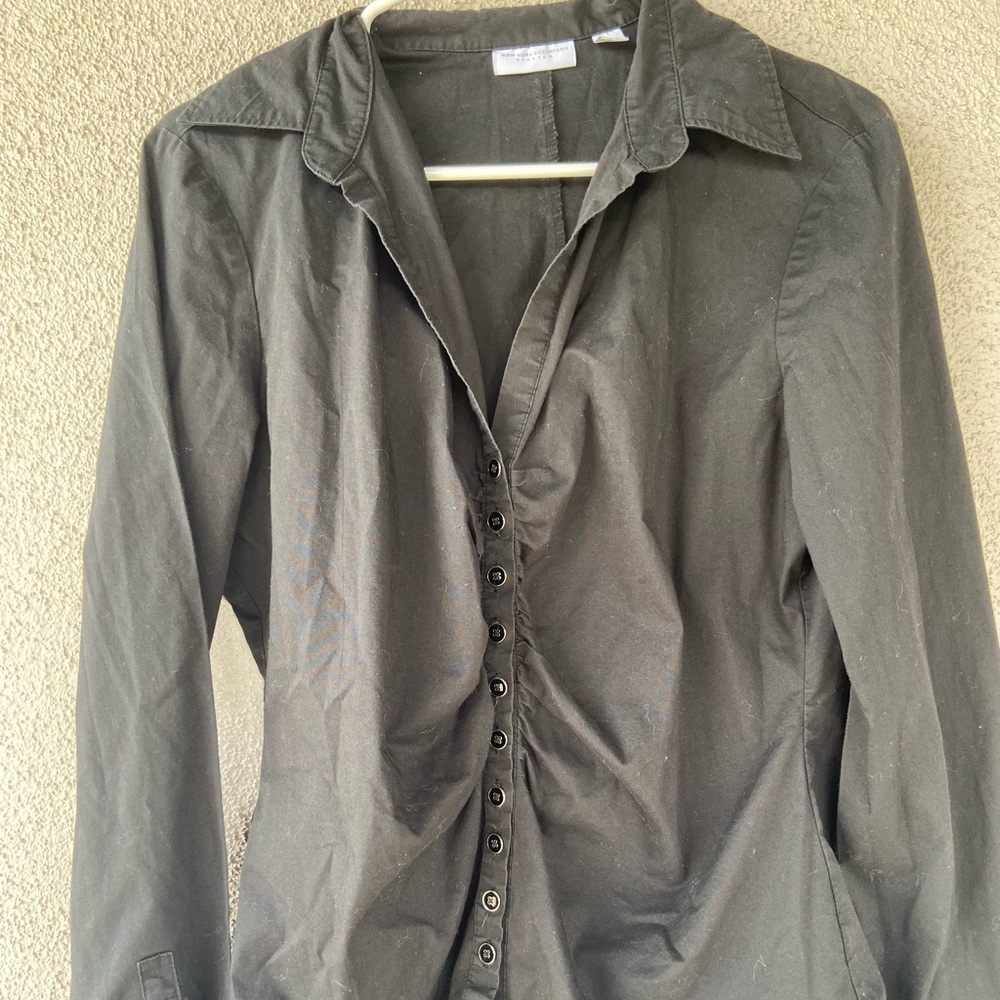 New York & Company Black Long Sleeve Button-Down